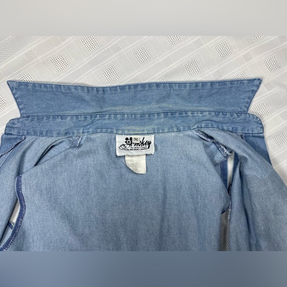 Vintage Disney Sleeveless Denim Shirt – Mickey & Friends | Size M - Picture 11 of 13